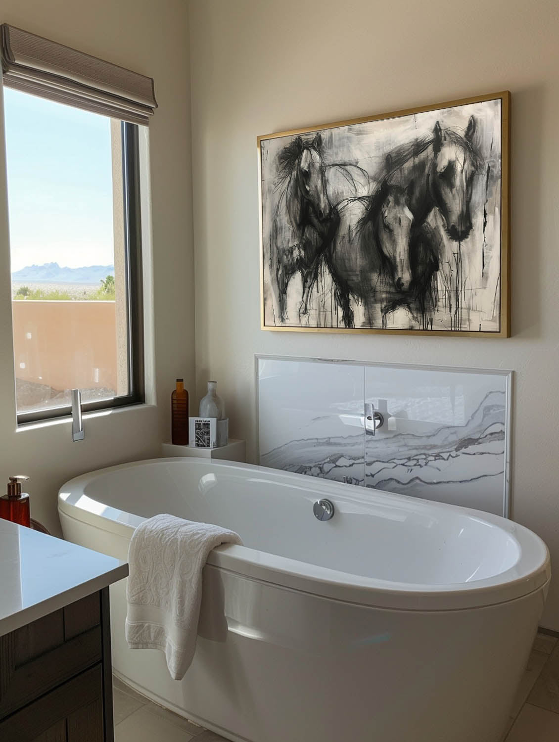 Vintage Black Horse Abstract Canvas Art Original Minimalist Horse Artwork Large Abstract Horse Canvas Art