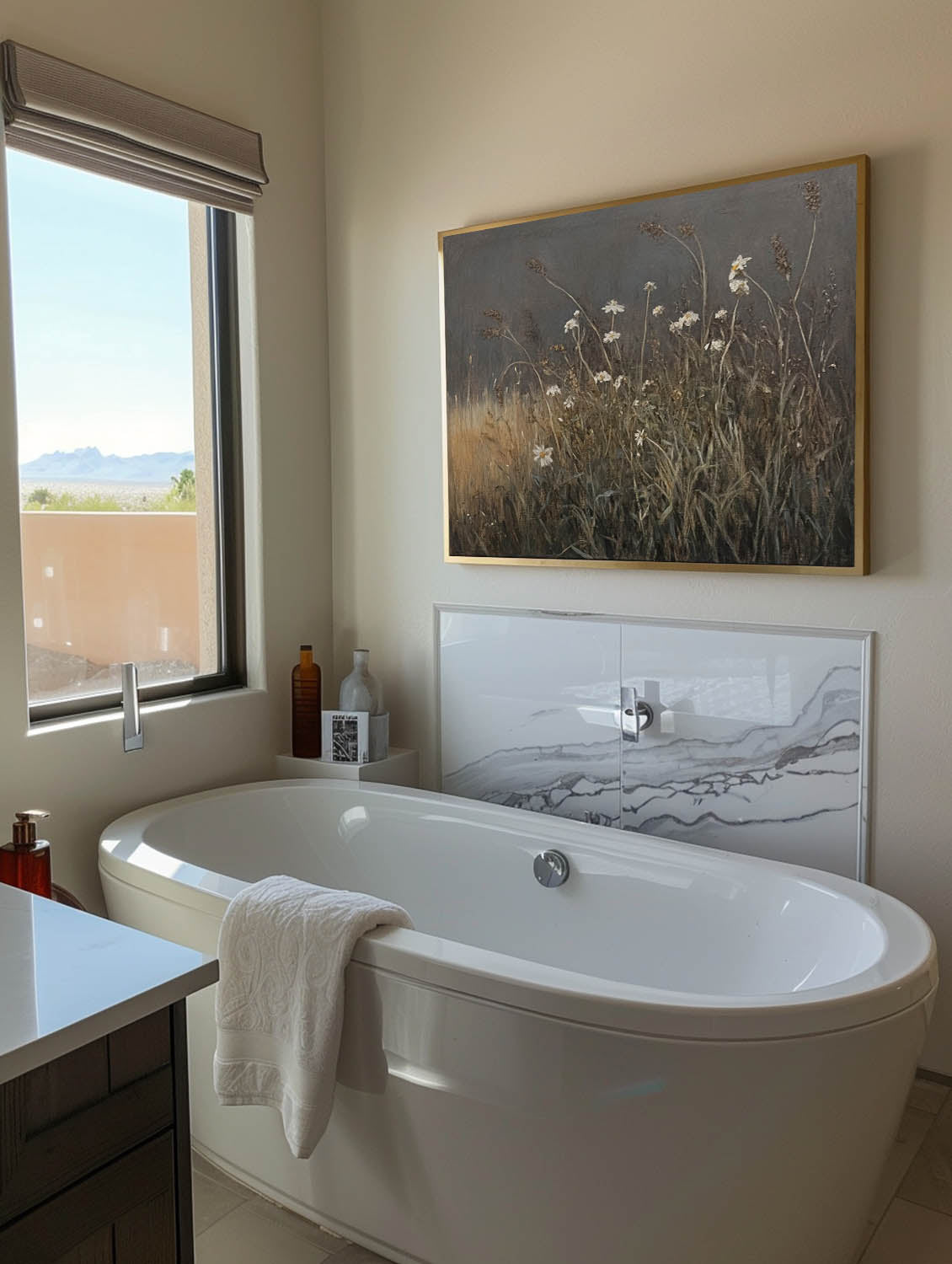 Retro Minimalist Wild Grass Oil Painting On Canvas Neutral Wild Grass Canvas Art Vintage Wabi Sabi Floral Wall Decor