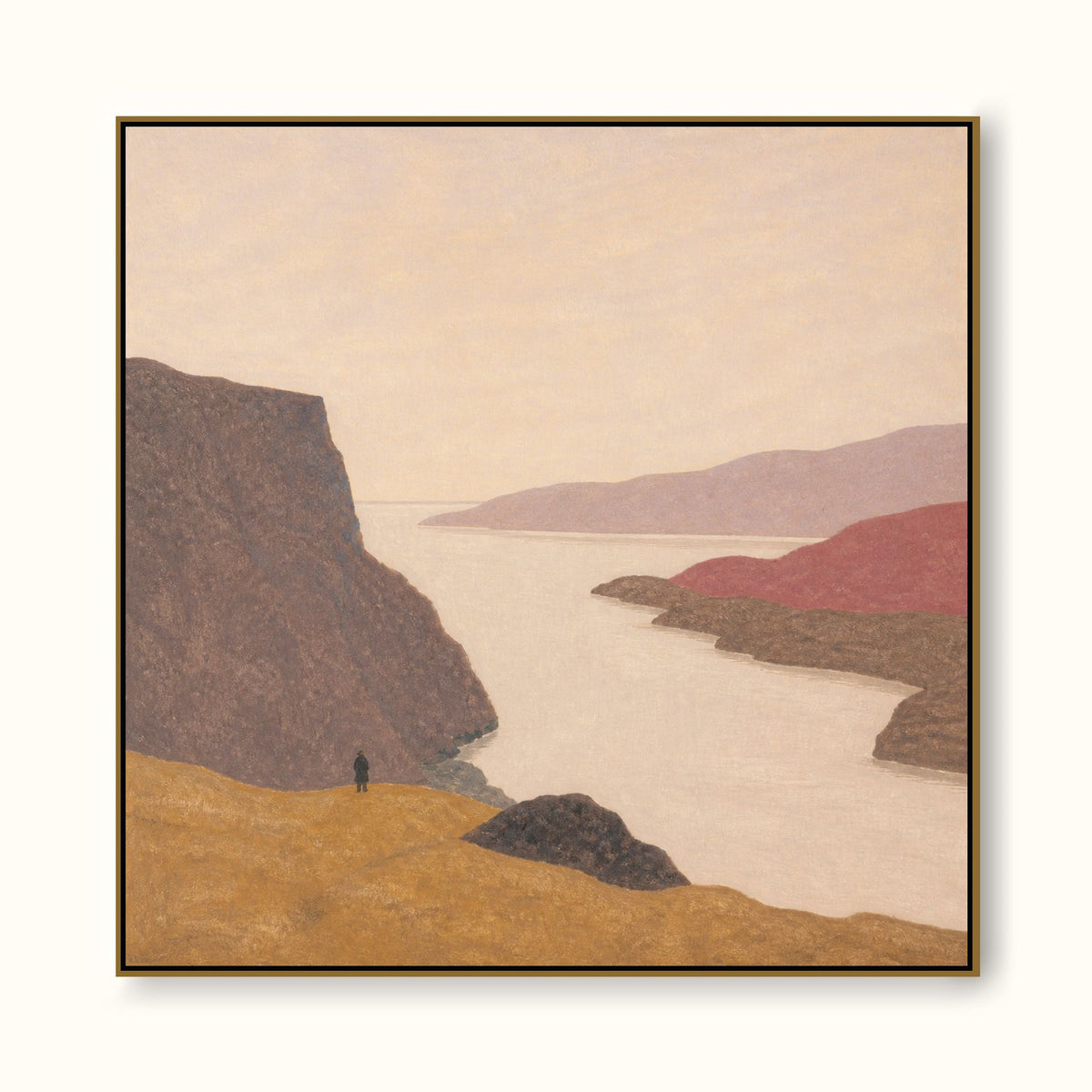 Ochre And Mauve Coastal Canvas Wall Art For Warm Contemporary Interiors
