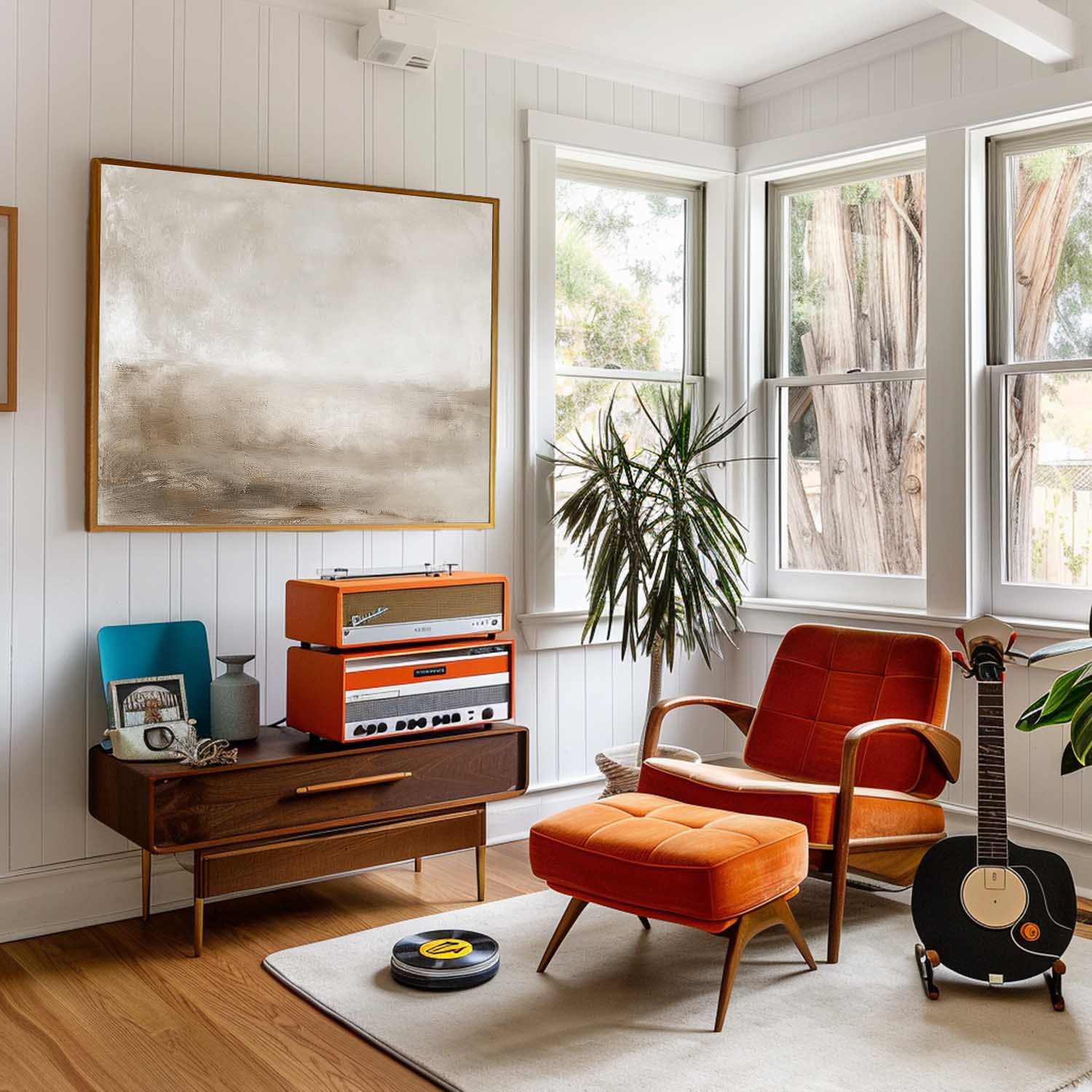 Vintage Landscape Painting Country Oil Painting Large Minimalist Country Abstract Painting