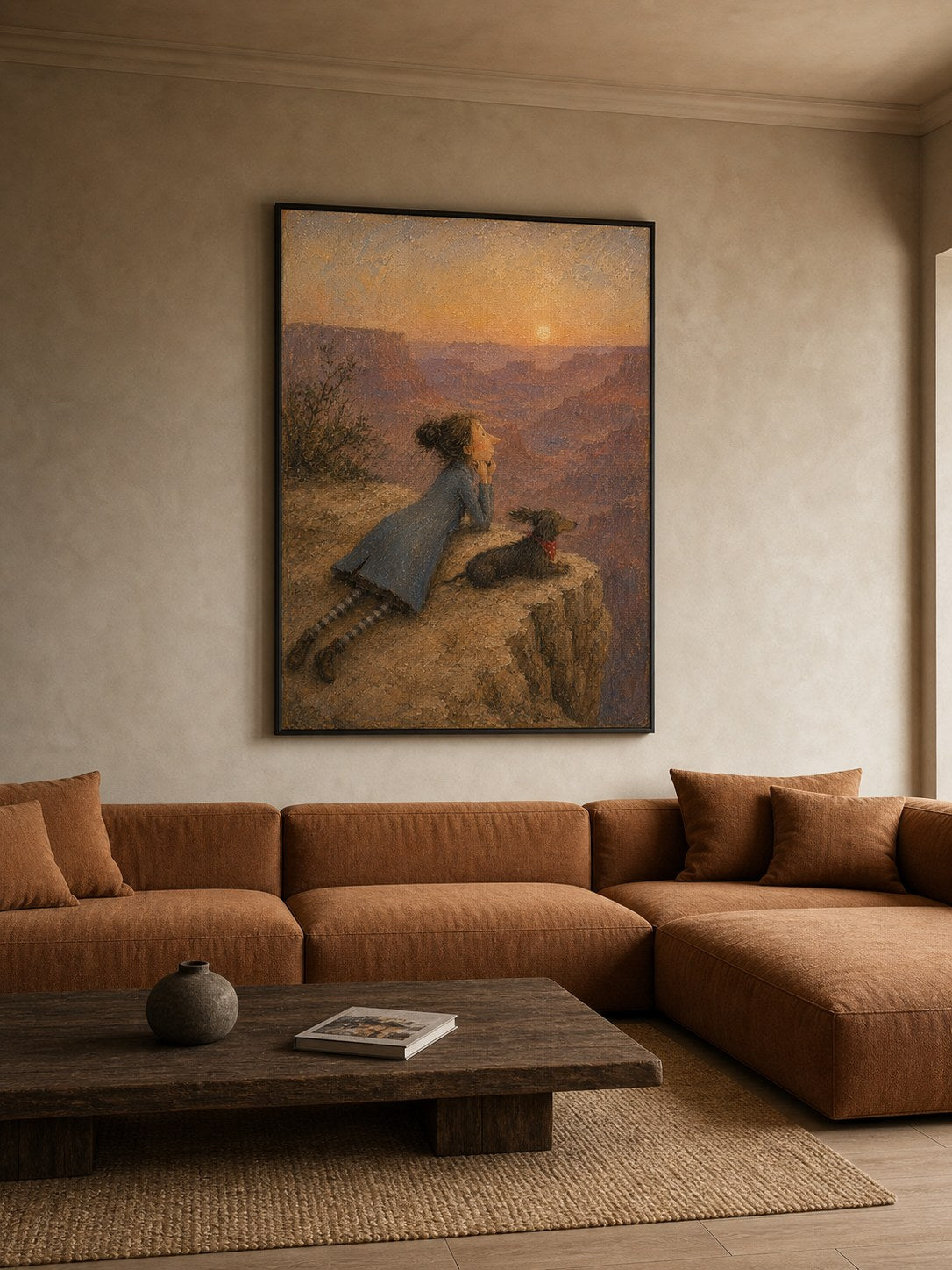 Hand Painted Grand Canyon Pet Travel Oil Painting Grand Canyon Sunset Painting