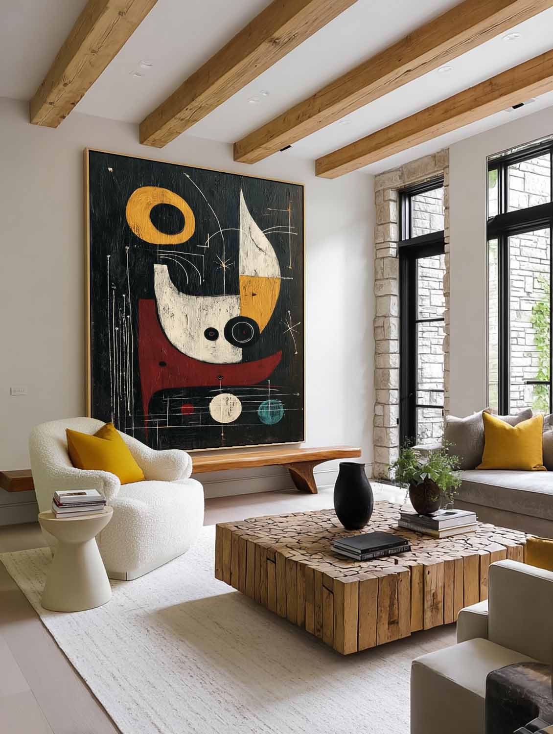 Large Vertical Textured Minimalist Abstract Painting Original Hand Painted Heavy Impasto Canvas Art
