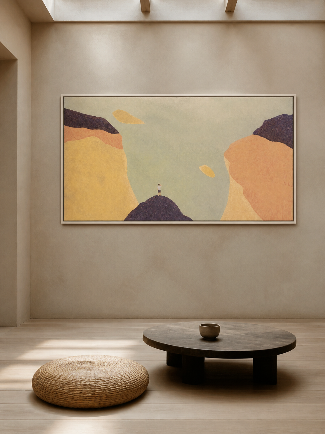 Minimalist Earth Tone Canyon Canvas Art Modern Landscape Wall Decor