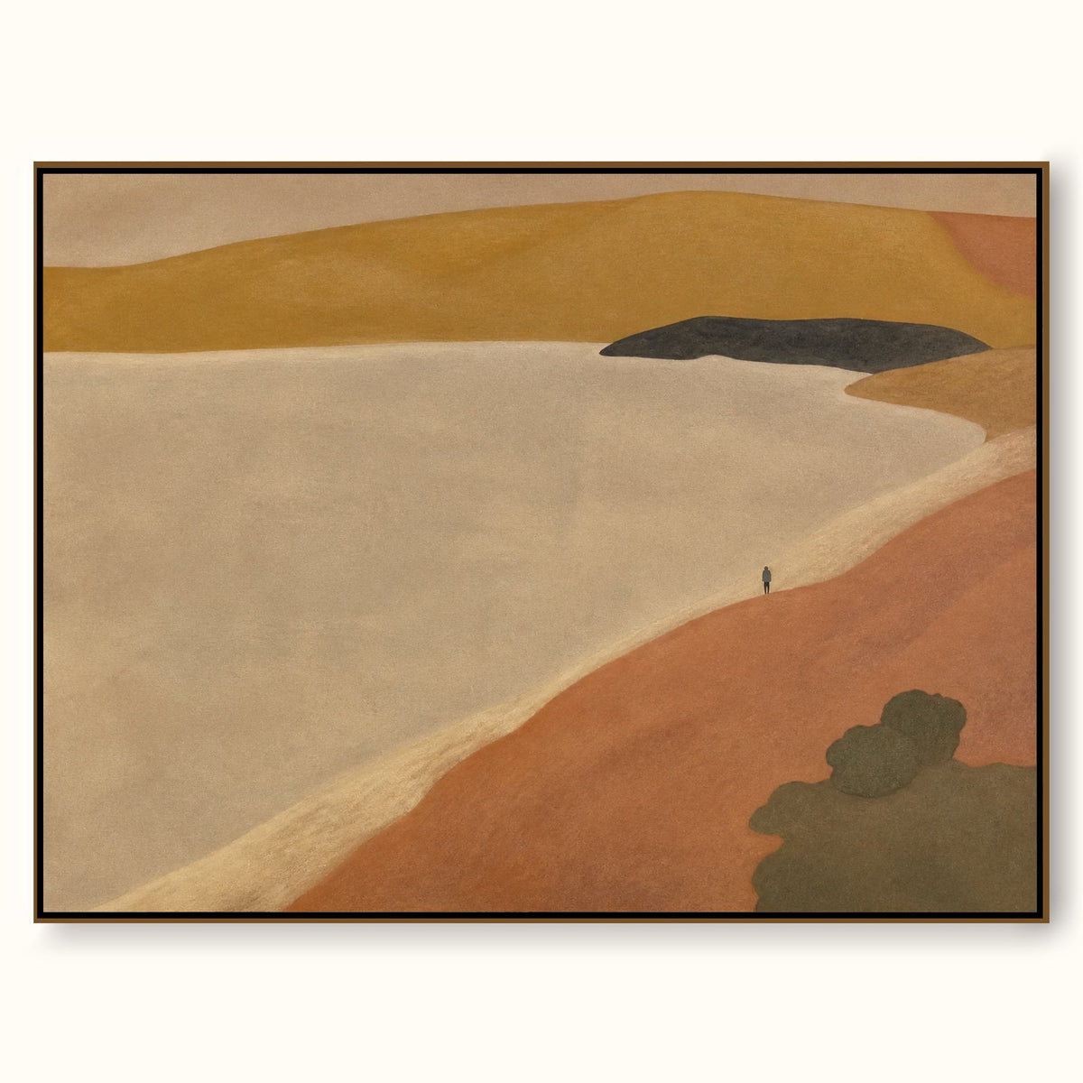 Large Horizontal Wall Art For Living Room In Warm Beige And Brown Earth Tones