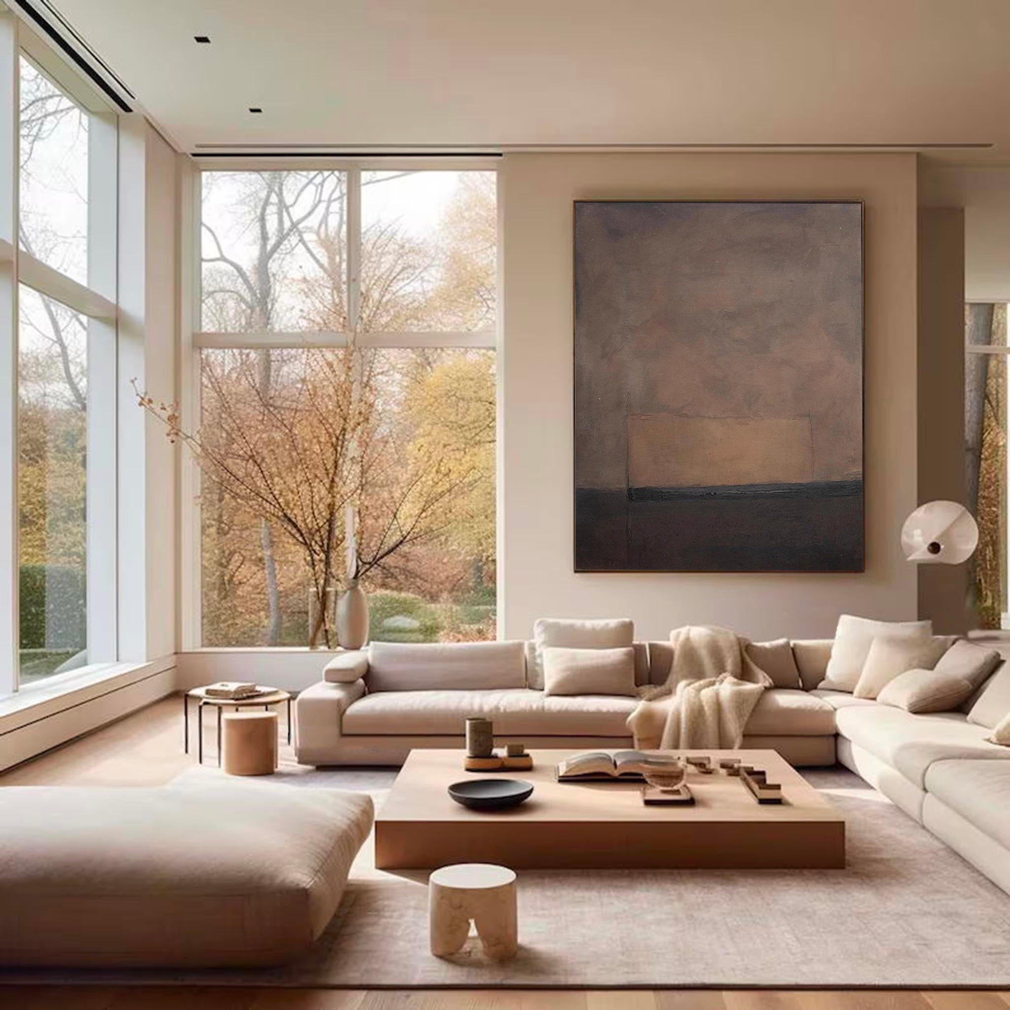 Brown And Black Minimalist Wall Art Dark Brown Abstract Painting Brown Abstract Art Black Wall Art