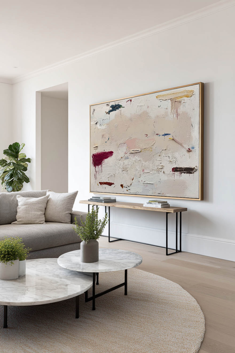 Handmade Neutral Beige Abstract Oil Painting Wabi Sabi Neutral Abstract Wall Art Large Beige Abstract Graffiti Wall Art