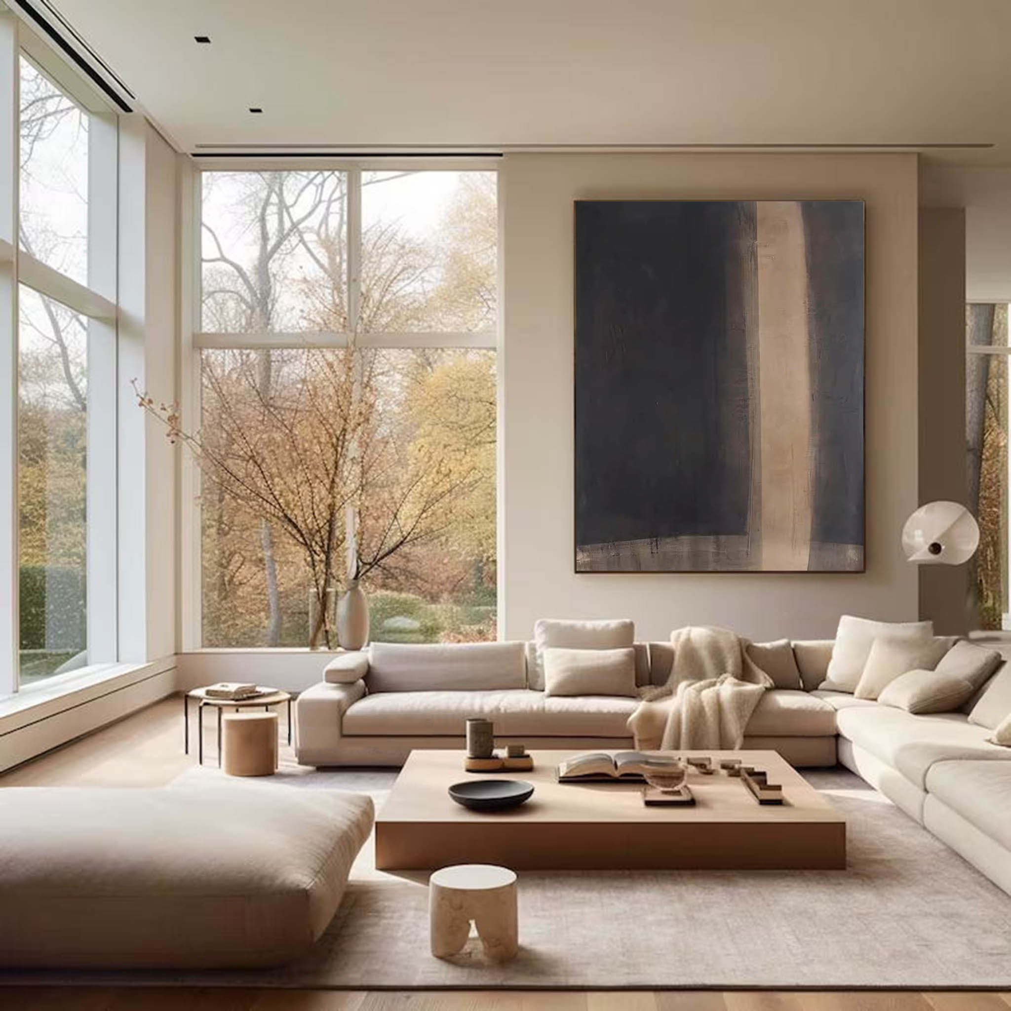 Large Black And Brown Wall Art Brown Oil Painting Black Minimalist Wall Decor Brown Wabi Sabi Wall Art