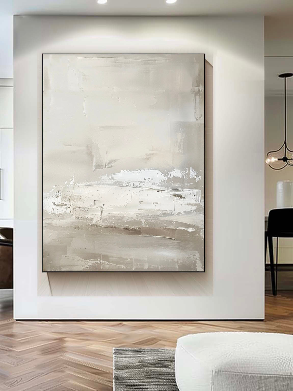 Vintage Beige And White Minimalist Abstract Canvas Art Retro Wabi Sabi Beige Textured Art Vintage Neutral Beige Wall Art