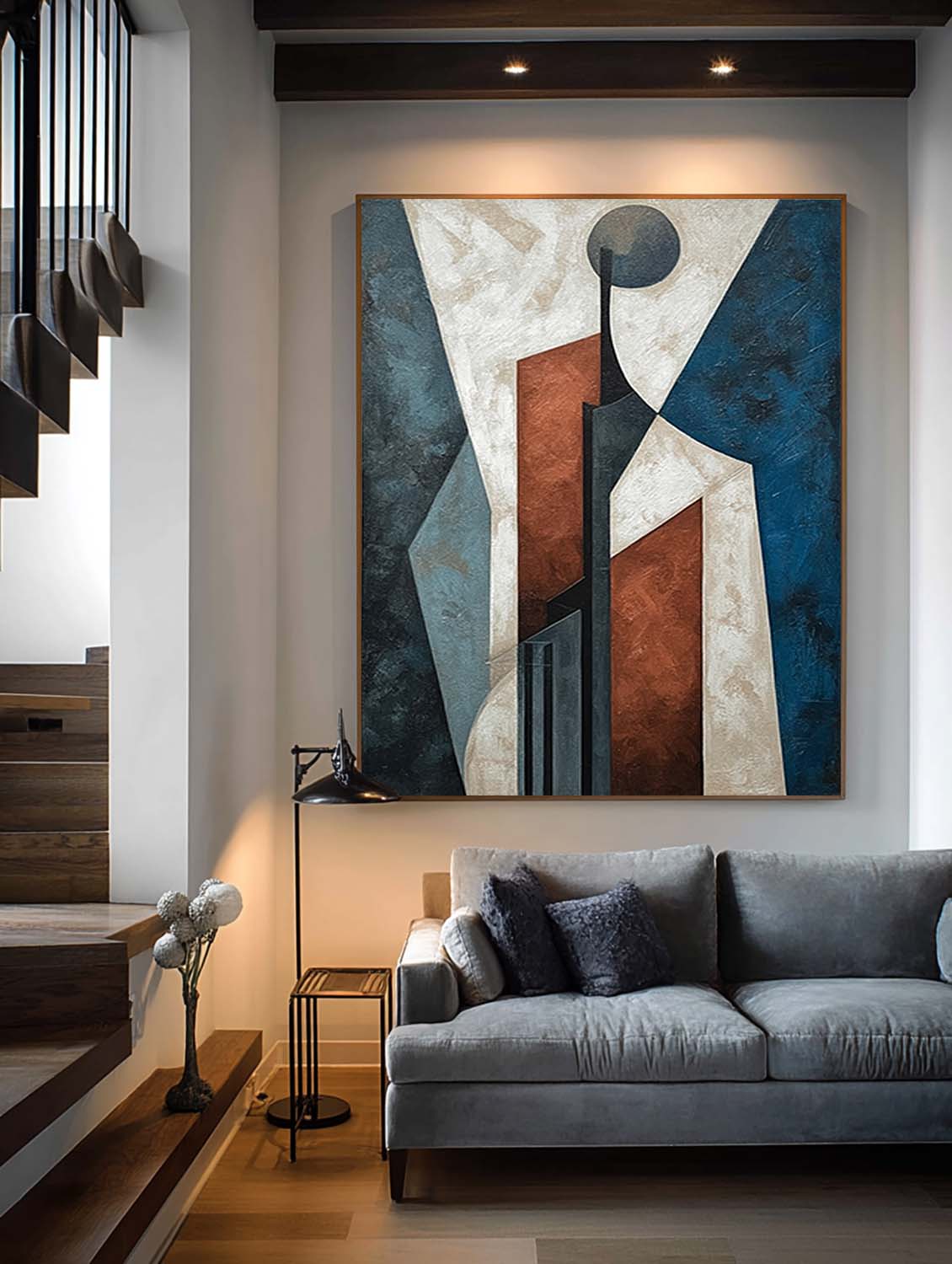Original Geometric Canvas Painting Original Geometric Acrylic Painting On Canvas Original Handmade Geometric Home Decor
