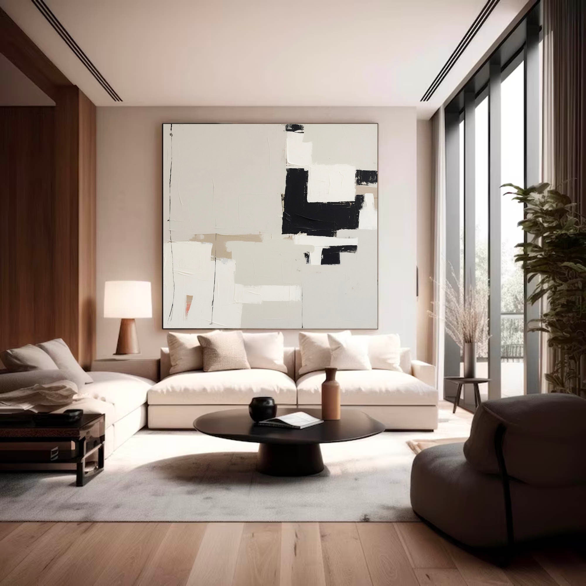 Beige Minimalist Canvas Painting Beige Abstract Wall Art Original Minimalist Wall Art