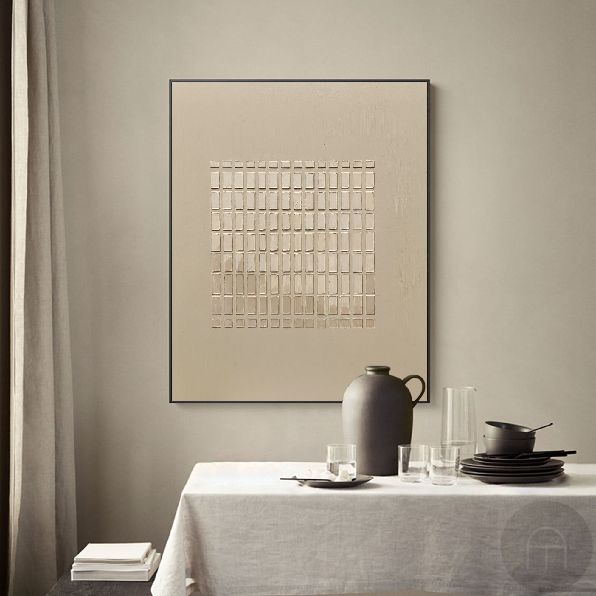Brown 3D Textured Wall Art Brown Minimalist Painting Modern Minimalist Art