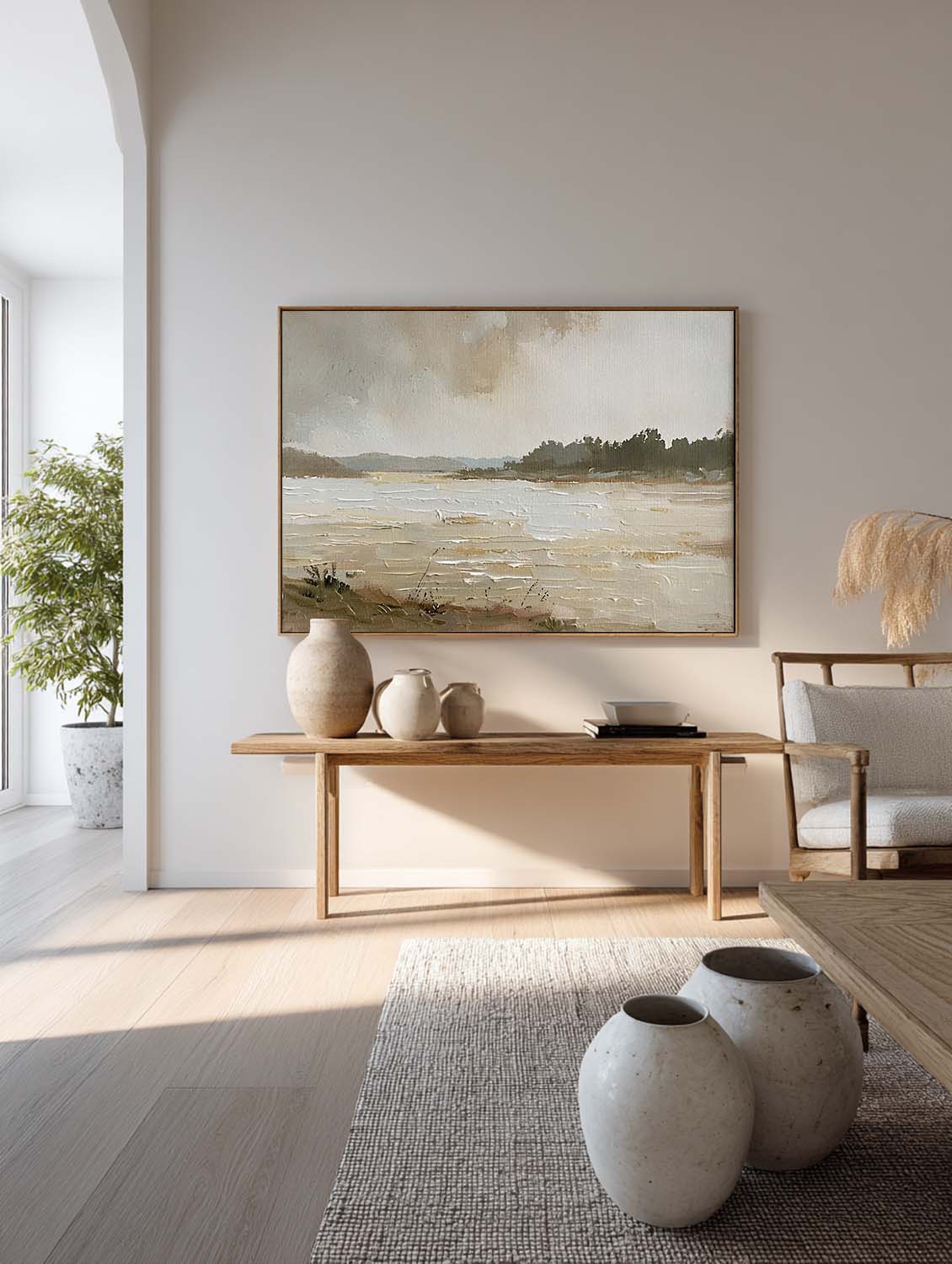 Vintage Lake Landscape Oil painting Rustic Lake Art Painting Vintage Rustic Lake Oil Painting