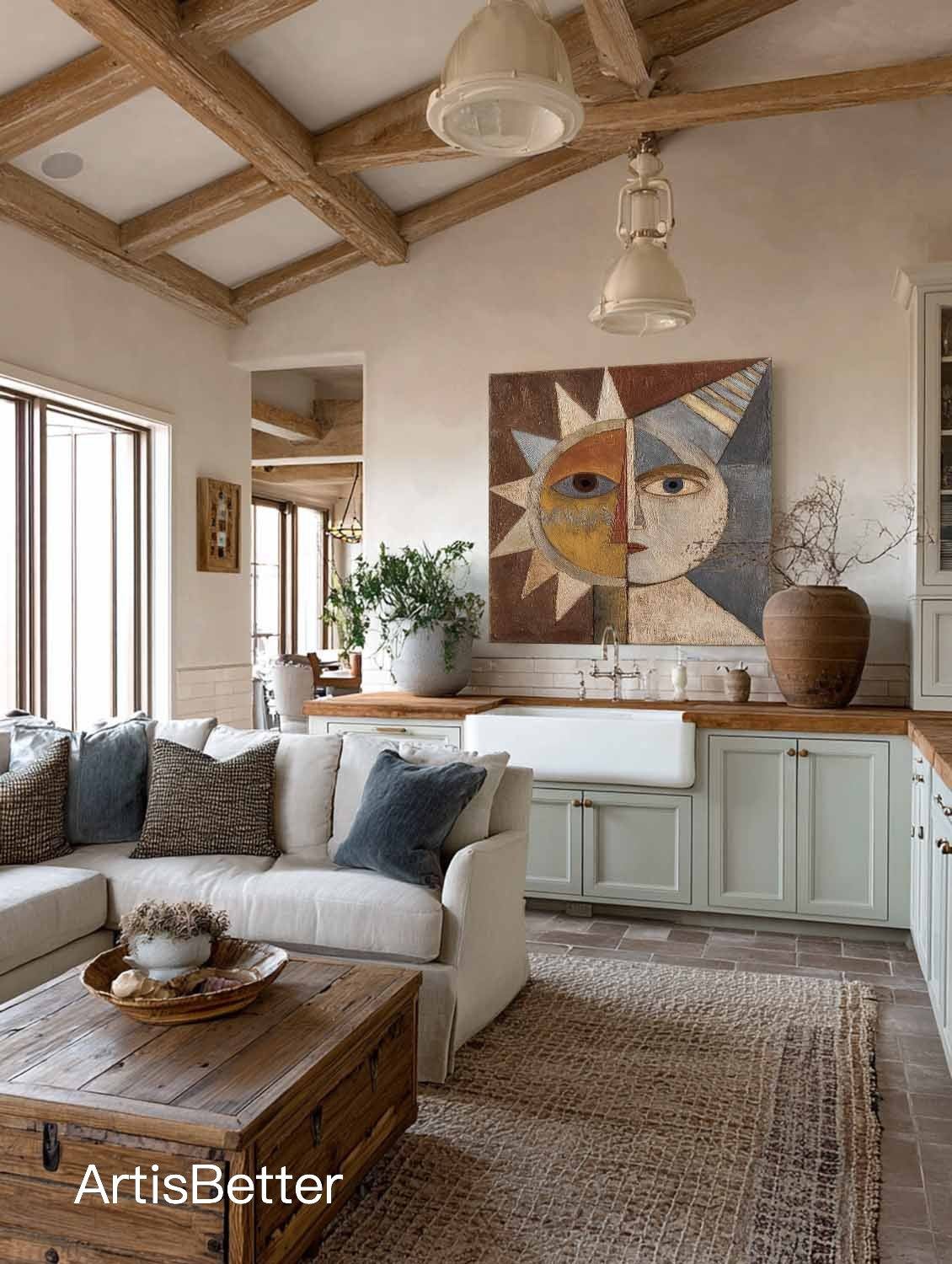 Handmade Abstract Face Canvas Art Contemporary Abstract Face Wall Art Large Textured Abstract Face Painting