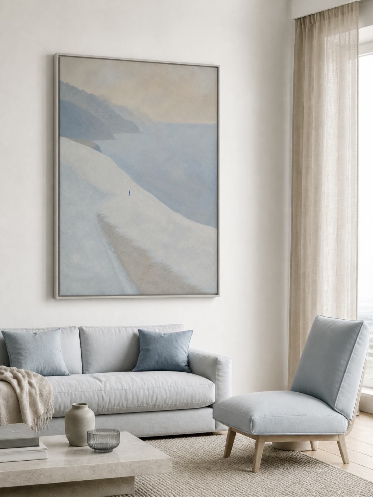 Winter Coastal Wall Art For Modern Living Room And Home Office Decor