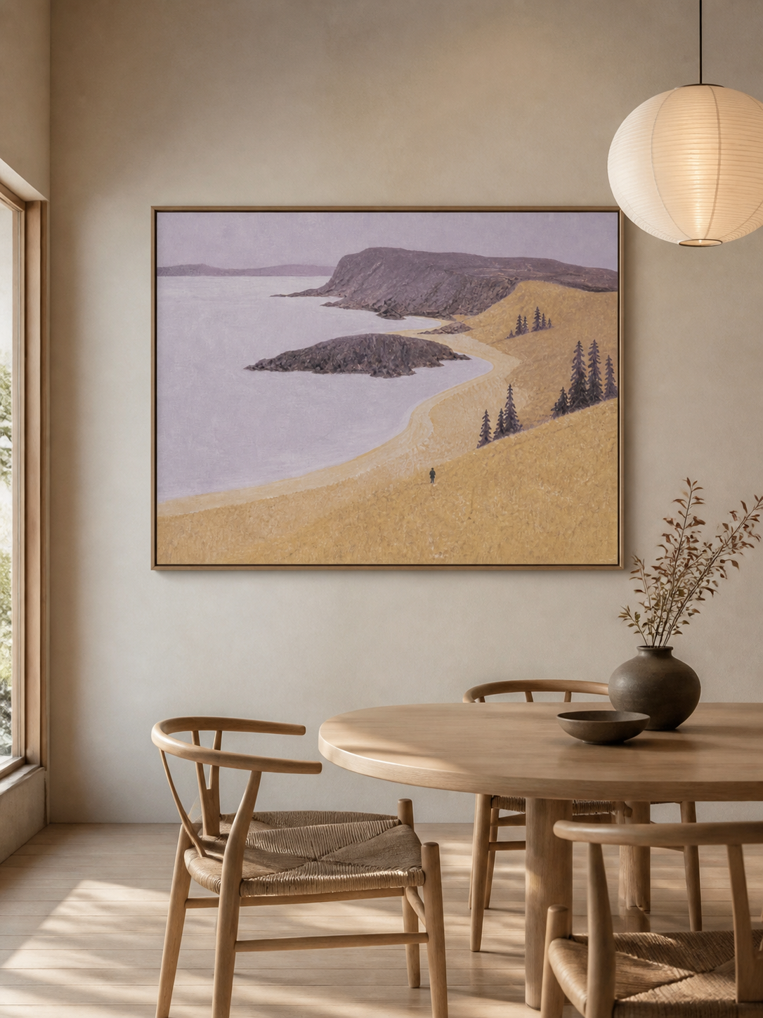 Large Abstract Seaside Path Painting For Bedroom Wall Decor