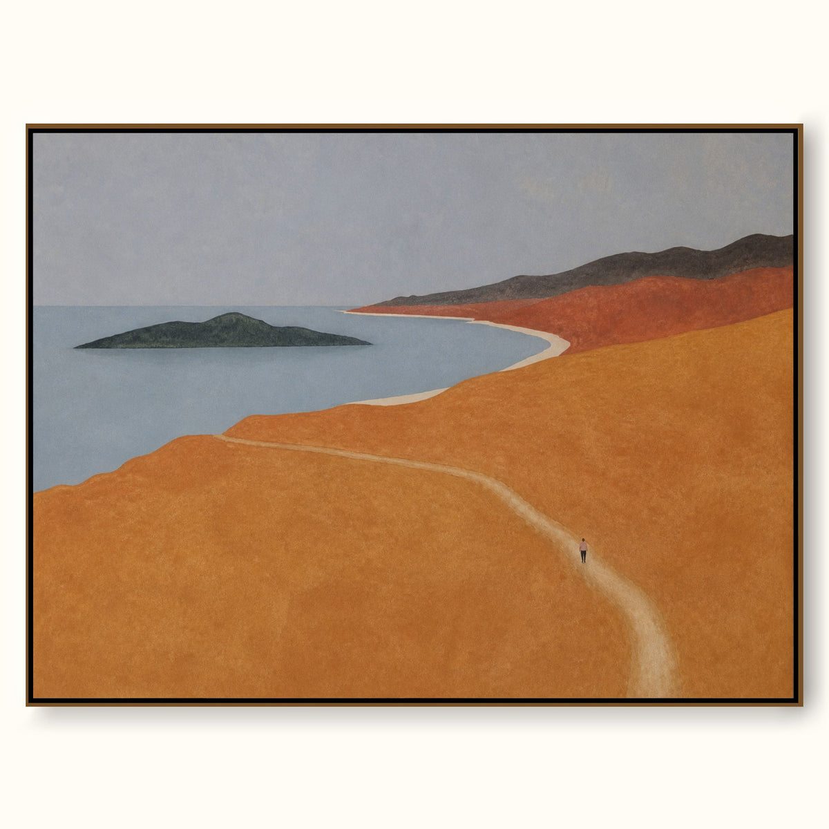 Warm Landscape Canvas Painting For Living Room Modern Organic Decor