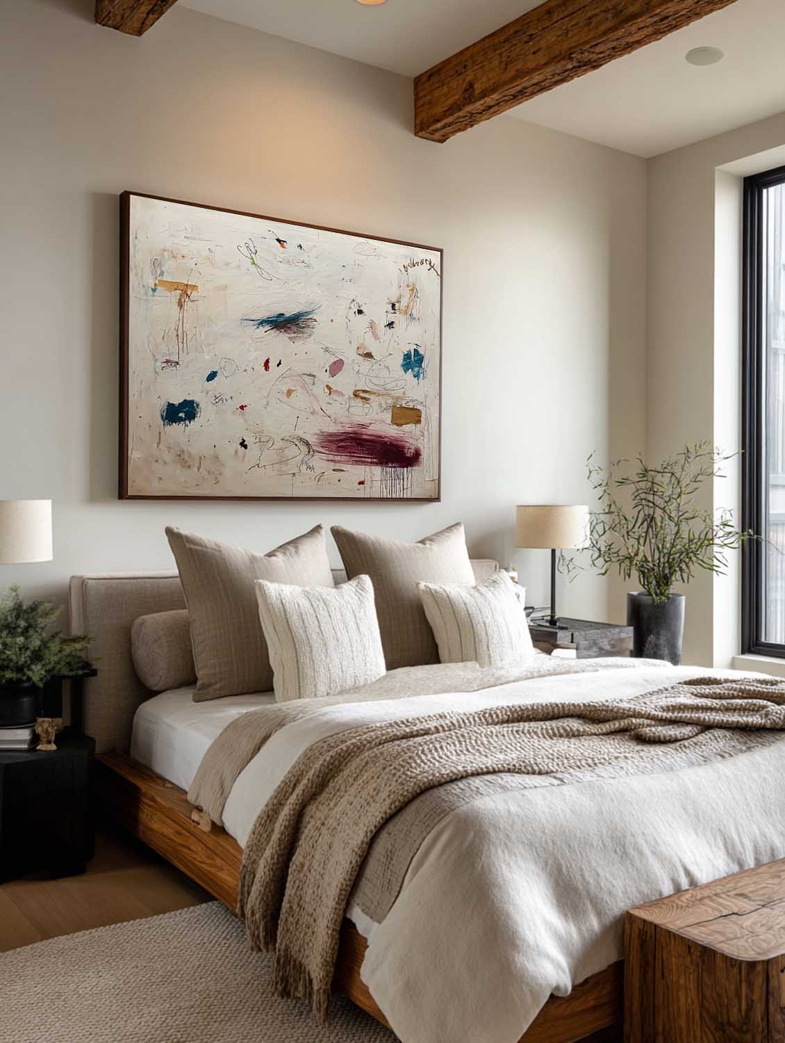 Neutral Gray And Taupe Minimalist Wall Art Contemporary Abstract Cream Artwork Modern Neutral Gray Abstract Painting