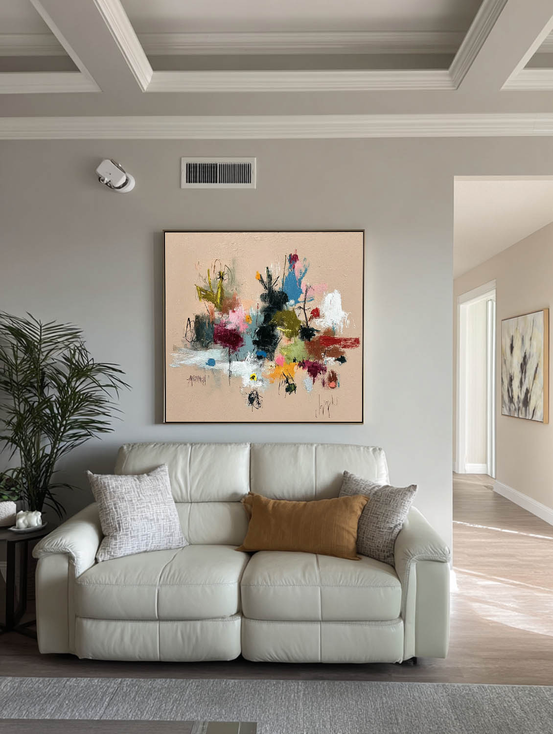 Neutral Earthy Tones Textured Abstract Oil Painting Original Colorful Oil Painting For Living Room Decor
