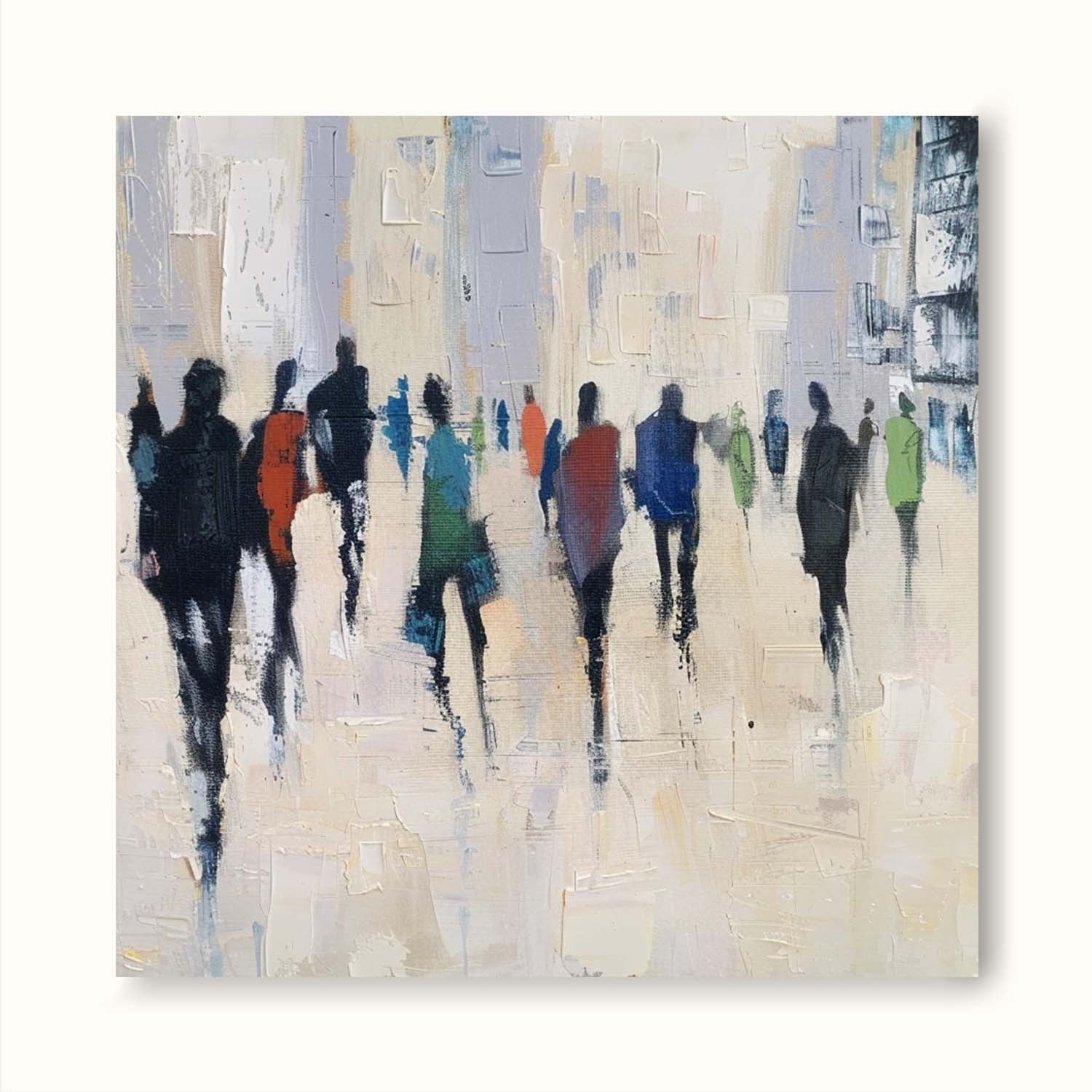 Vintage Black And Beige People Abstract Painting Neutral Beige Abstract Wall Art Minimalist Wabi Sabi Wall Art