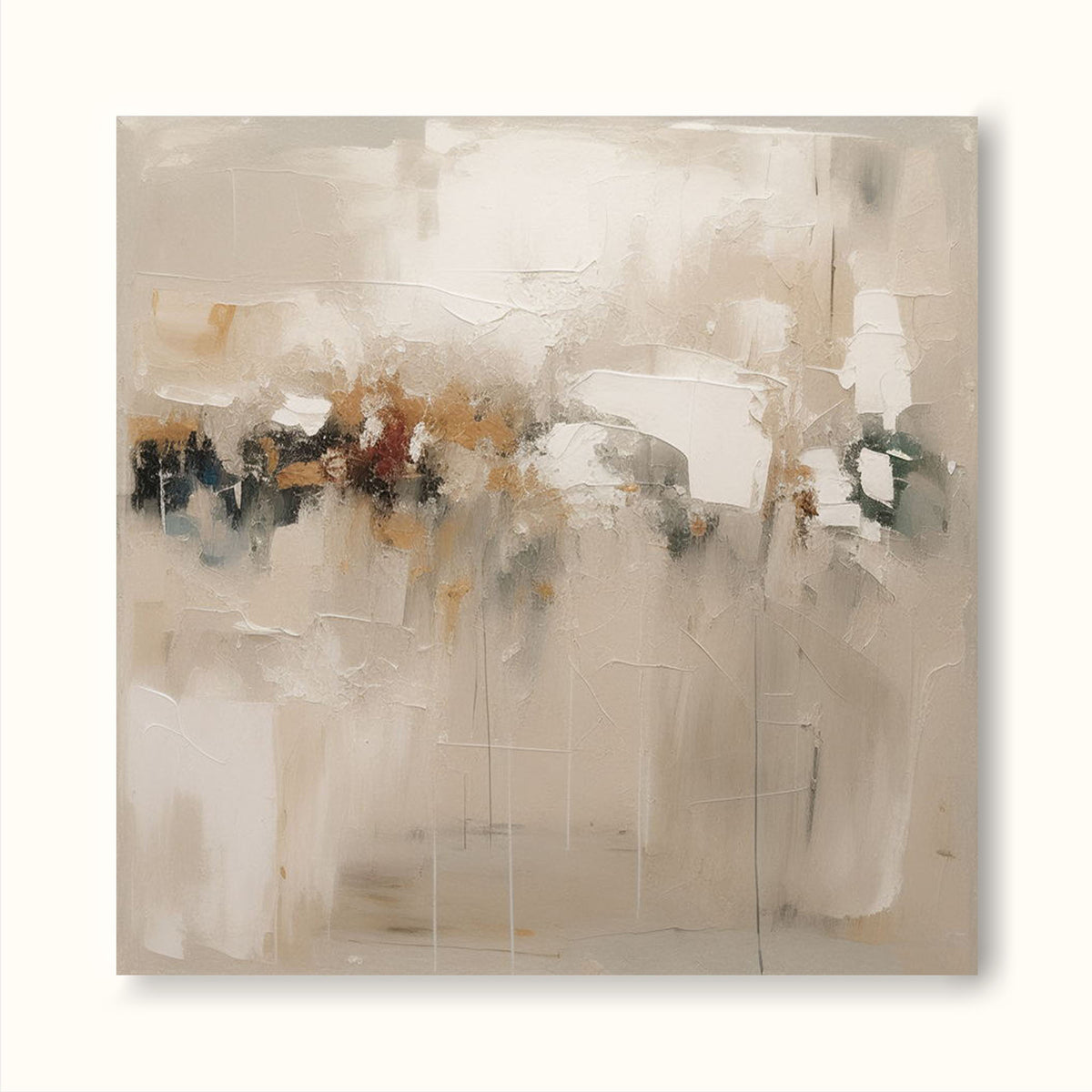 Large Brown And Beige Texture Painting Minimalist Beige Wall Art White ...