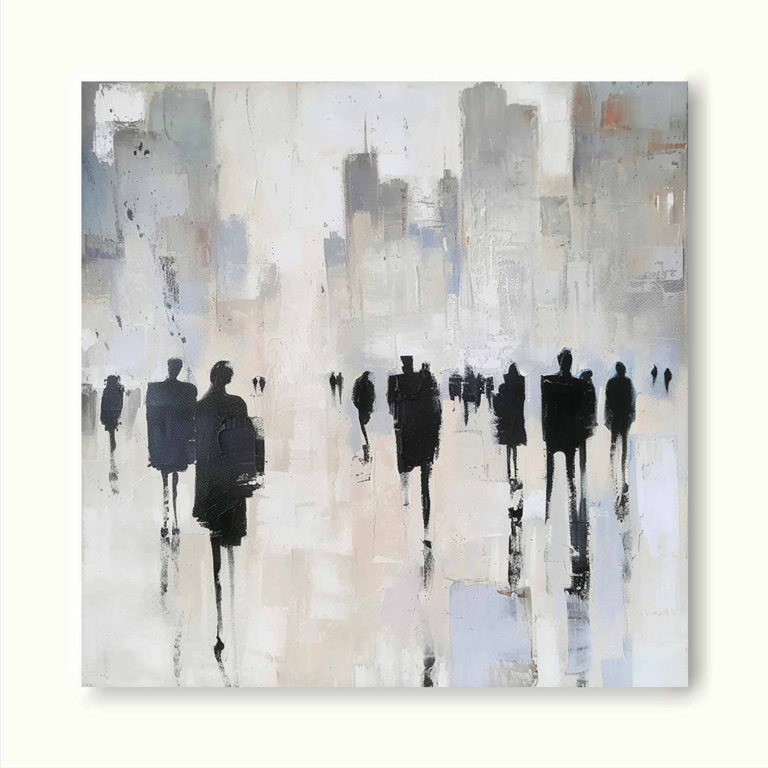 Minimalist Retro Black And Beige Canvas Painting Neutral Wabi Sabi Abstract Oil Painting Large Canvas Wall Art