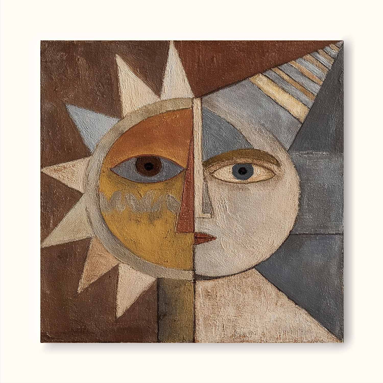 Handmade Abstract Face Canvas Art Contemporary Abstract Face Wall Art Large Textured Abstract Face Painting