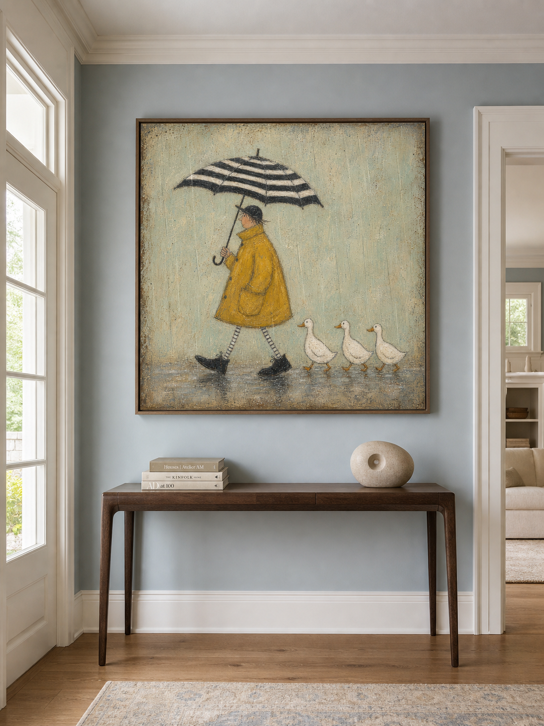 Original Retro Gentleman Hand Painted Artwork Heavy Impasto Canvas Wall Decor