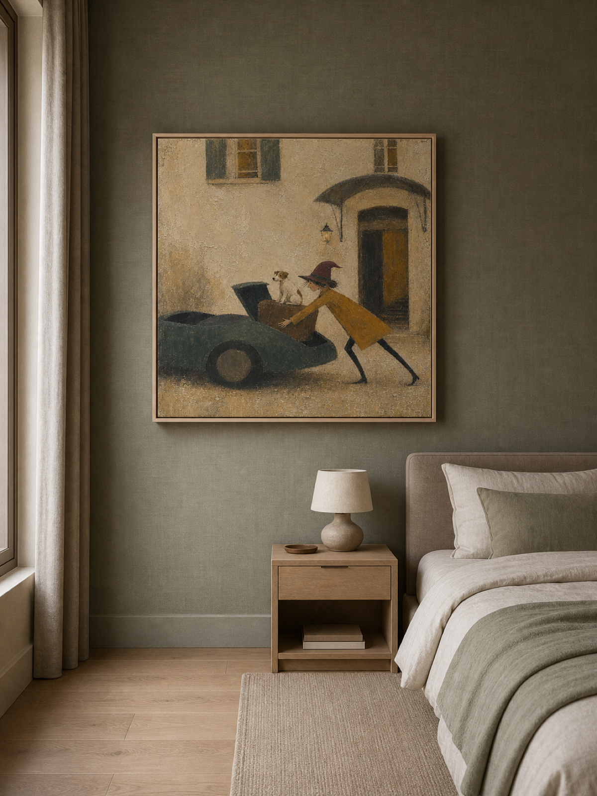 Nostalgic Travel Vintage Car Painting For Cozy Living Room Wall Art Decor
