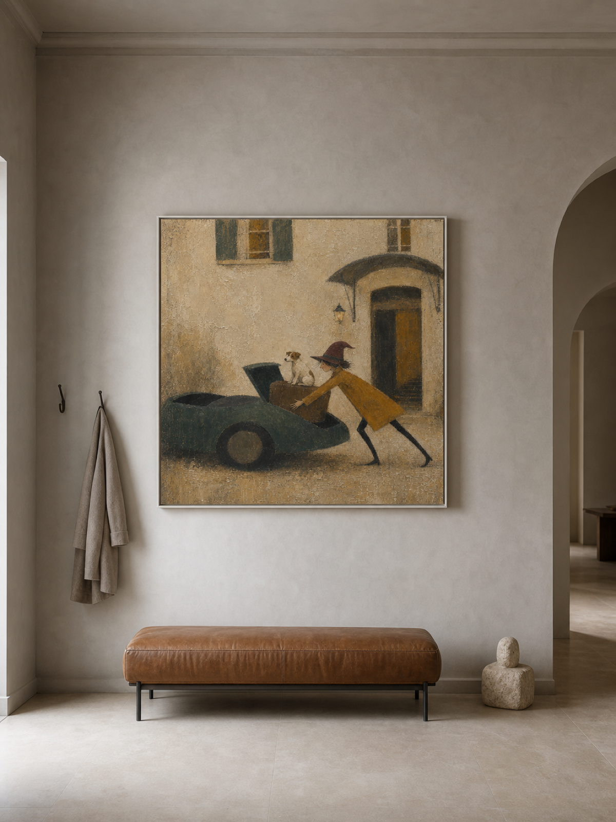 Nostalgic Travel Vintage Car Painting For Cozy Living Room Wall Art Decor