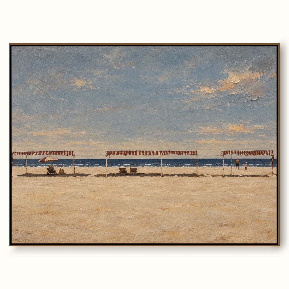 Large Neutral Seaside Wall Art In Blue And Beige For Modern Home Decor