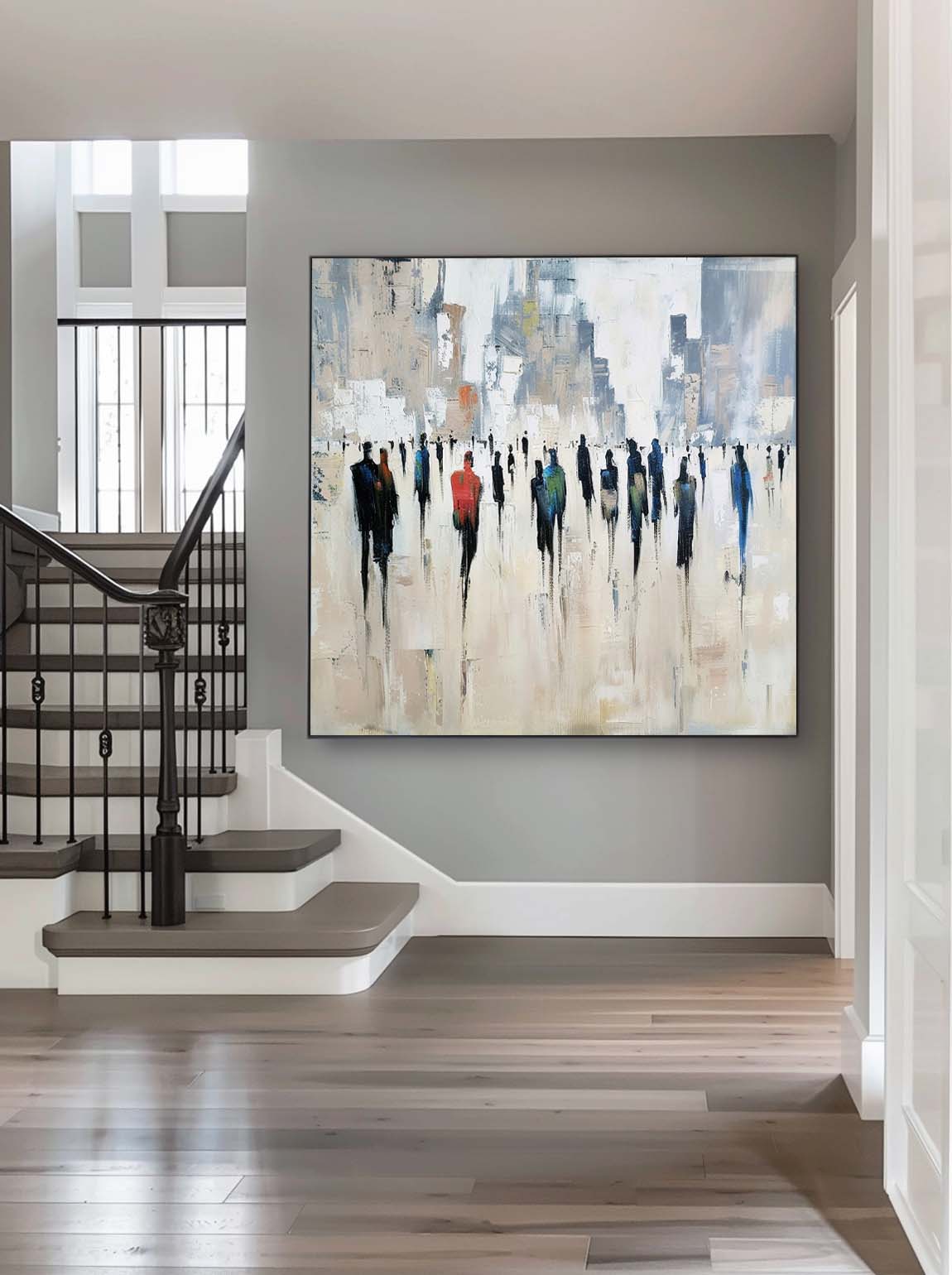 Retro Black And Beige Abstract Wall Art Neutral Original Wabi Sabi Wall Decor Minimalist Neutral Handmade Wall Decor