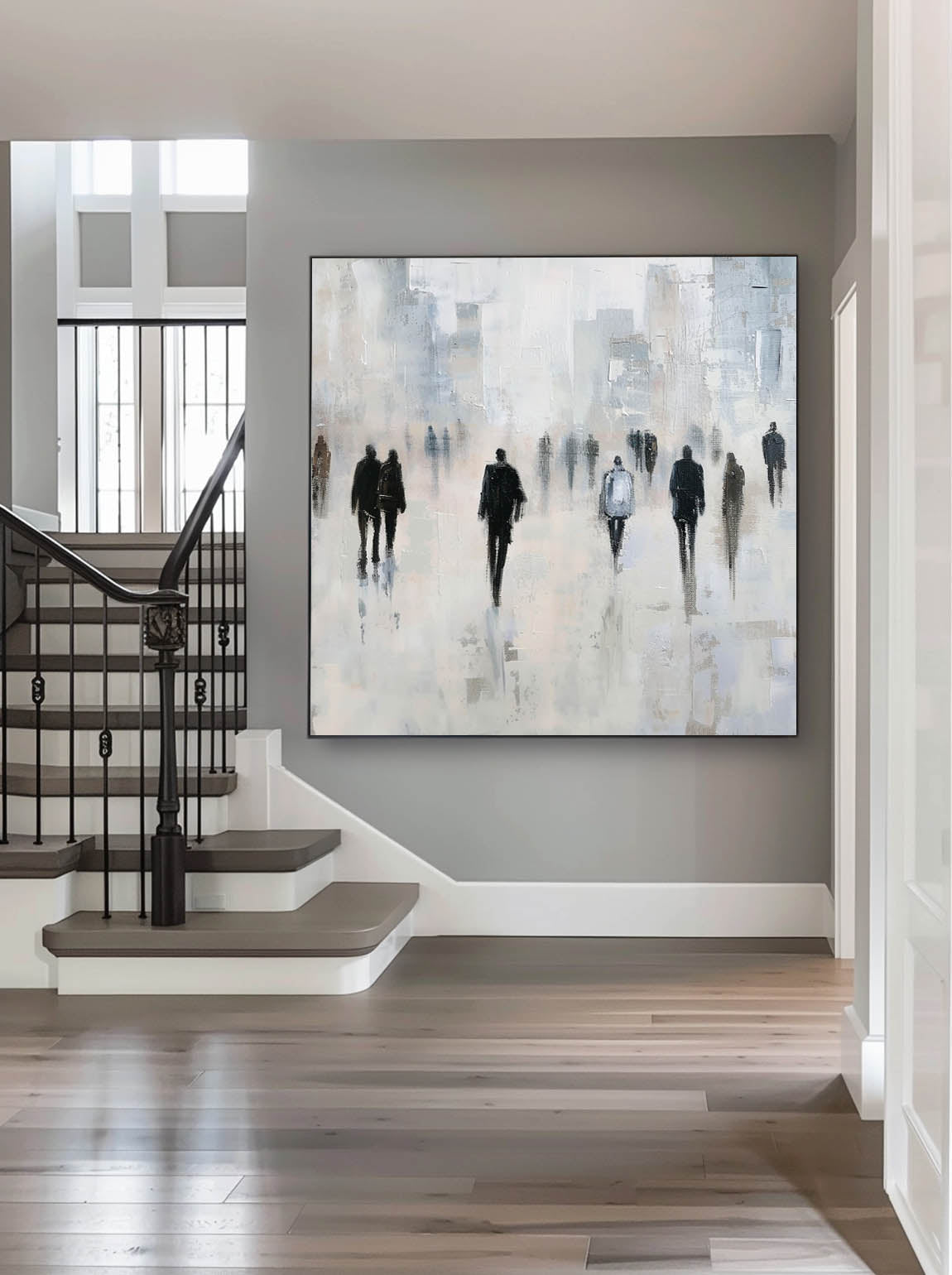Vintage Black People Artwork Minimalist Wabi Sabi Neutral Abstract Artwork Large Abstract Canvas Art