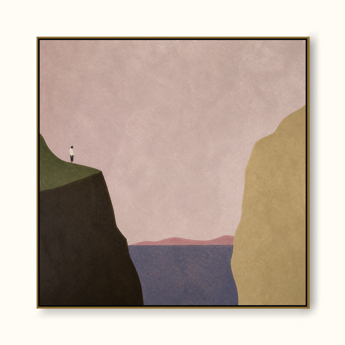 Modern Coastal Wall Art For Living Room With Earth Tones And Pink Hue