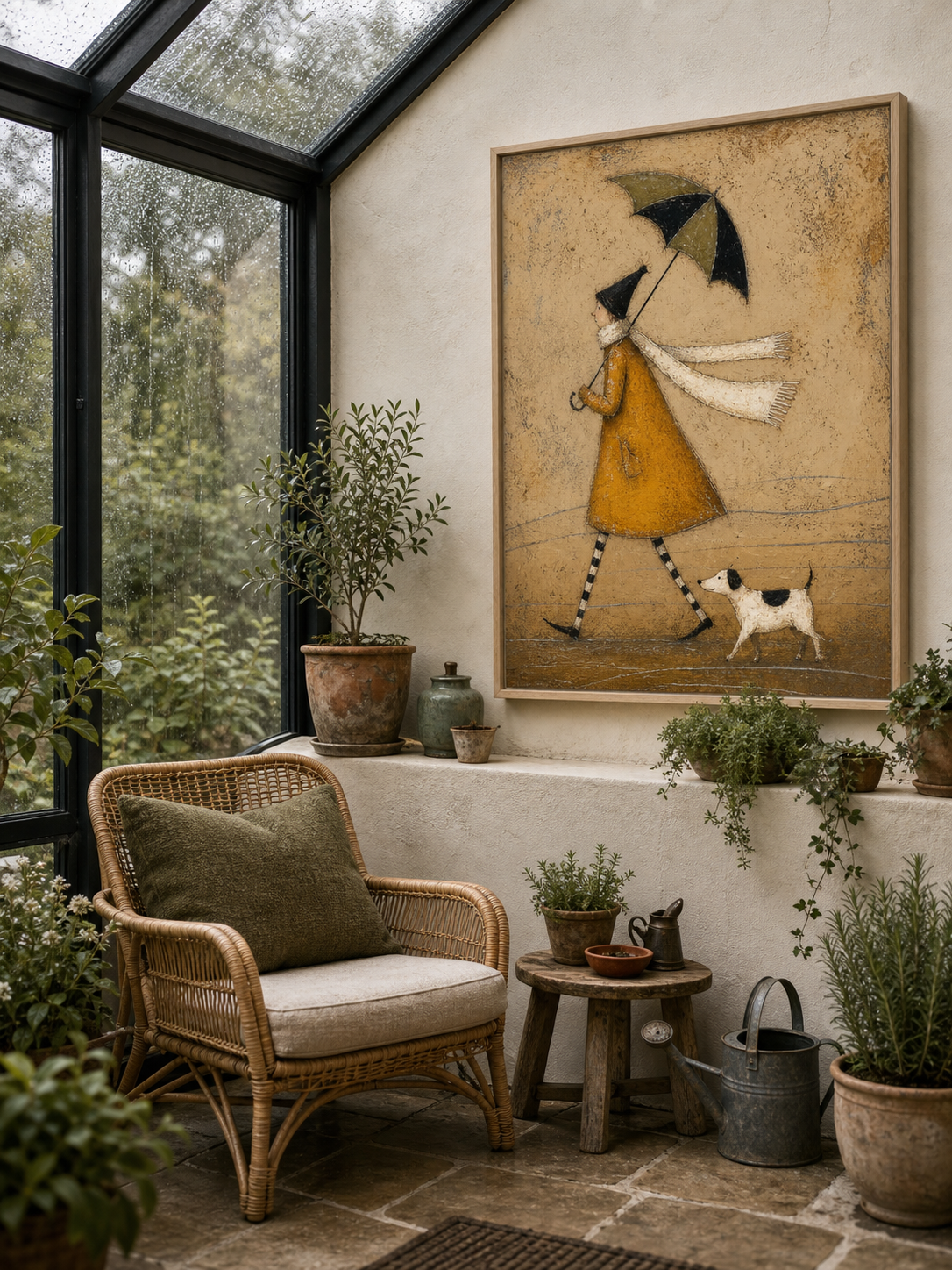 Vintage Minimalism Figures Art Large Abstract Figure Painting Framed Textured Painting For Living Room