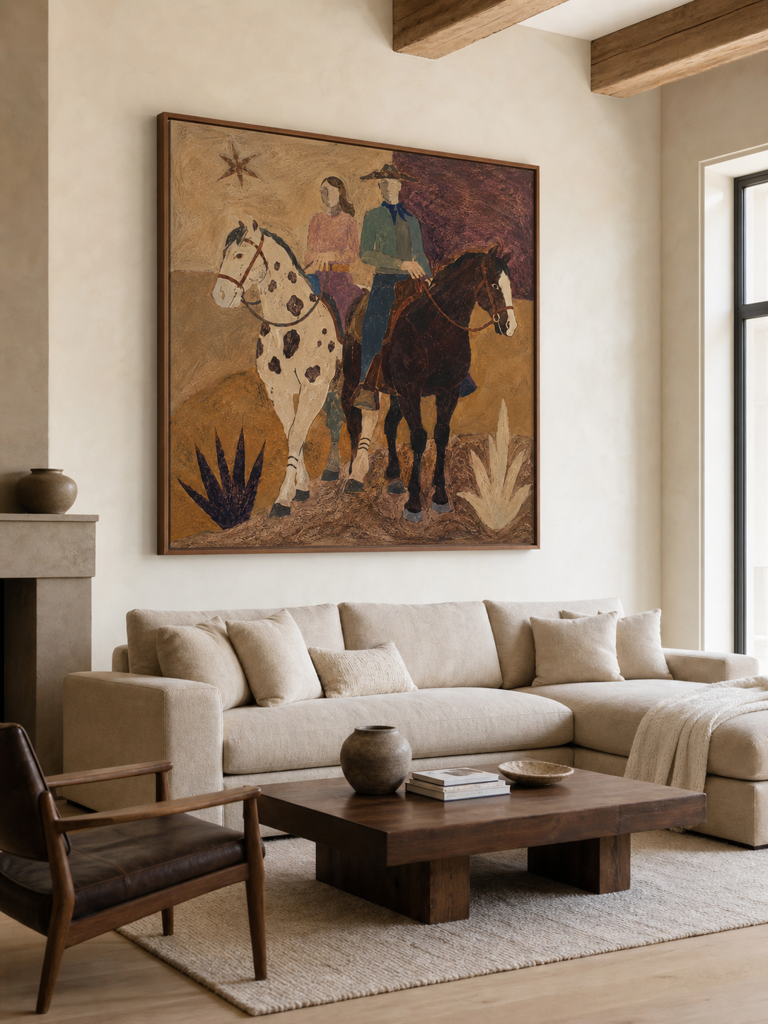 Rustic Horse Couple Painting Original Oil Art For Living Room Decor