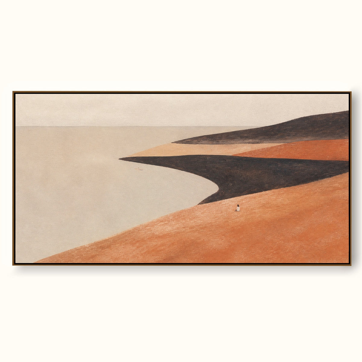 Minimalist Abstract Art Painting Organic Modern Decor With Warm Earth Tones