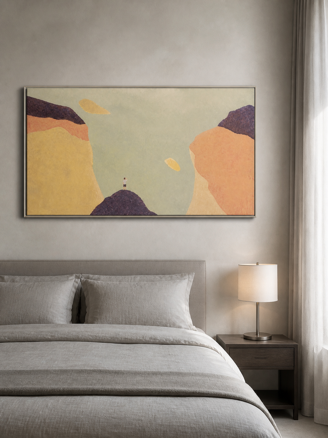 Minimalist Earth Tone Canyon Canvas Art Modern Landscape Wall Decor