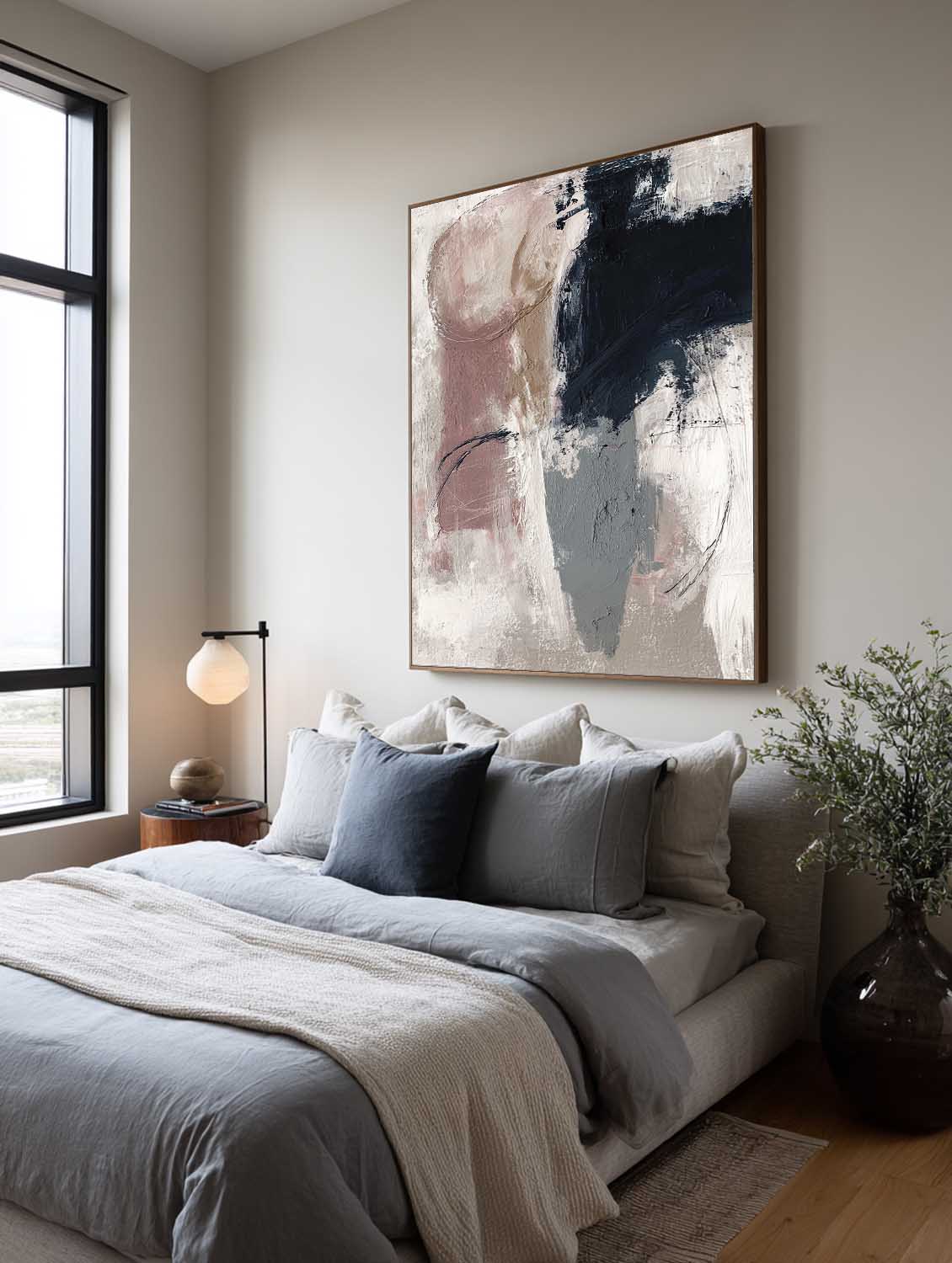 Neutral Beige And Light Pink Wall Art Large Beige Abstract Textured Painting Contemporary Handmade Canvas Wall Art