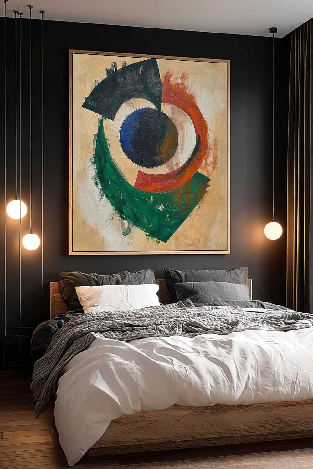 Large Green and Red Geometric Abstract Wall Art Green and Red Color Block Geometric Abstract Canvas Art Minimalist Geometric Wall Art