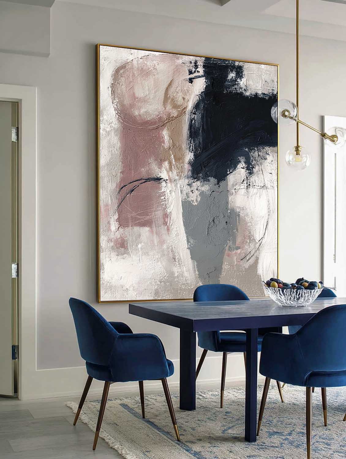 Neutral Beige And Light Pink Wall Art Large Beige Abstract Textured Painting Contemporary Handmade Canvas Wall Art