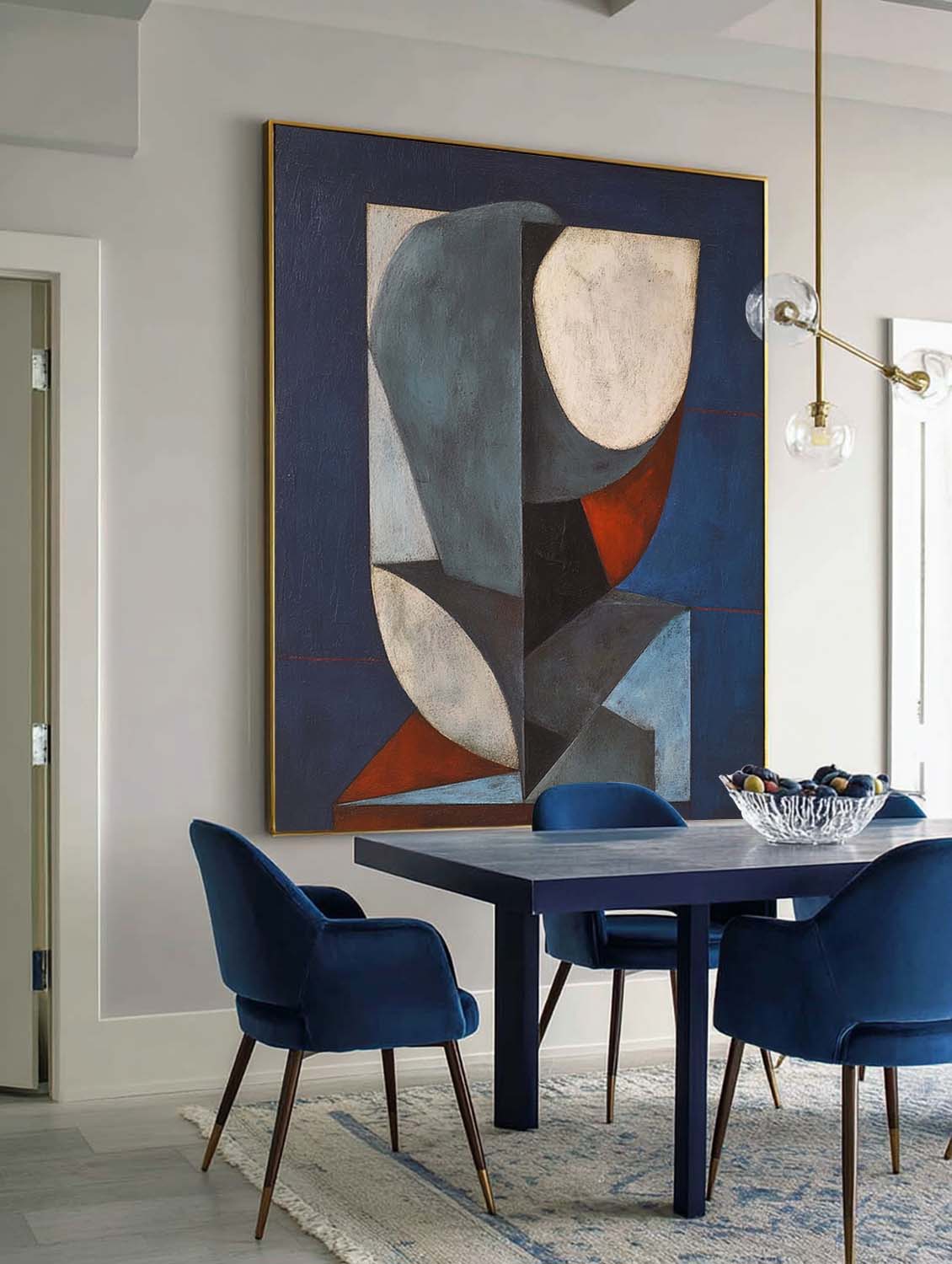 Large Handmade Geometric Art On Canvas Original Colorful Artwork Neutral Geometric Abstract Canvas Painting
