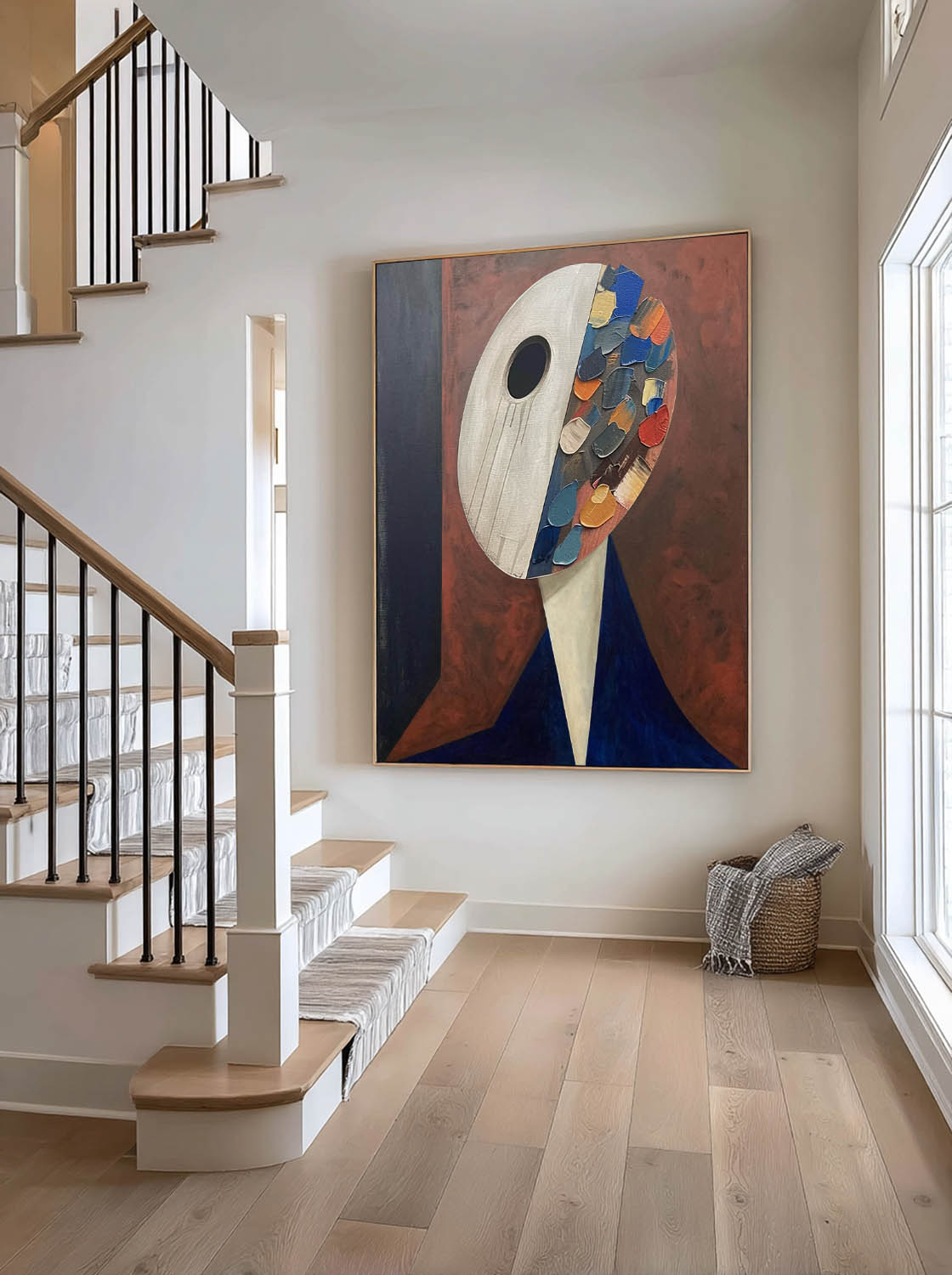 Colorful Face Abstract Texture Painting Colorful Handmade Abstract Face Art Unique Colorful Facial Texture Wall Art