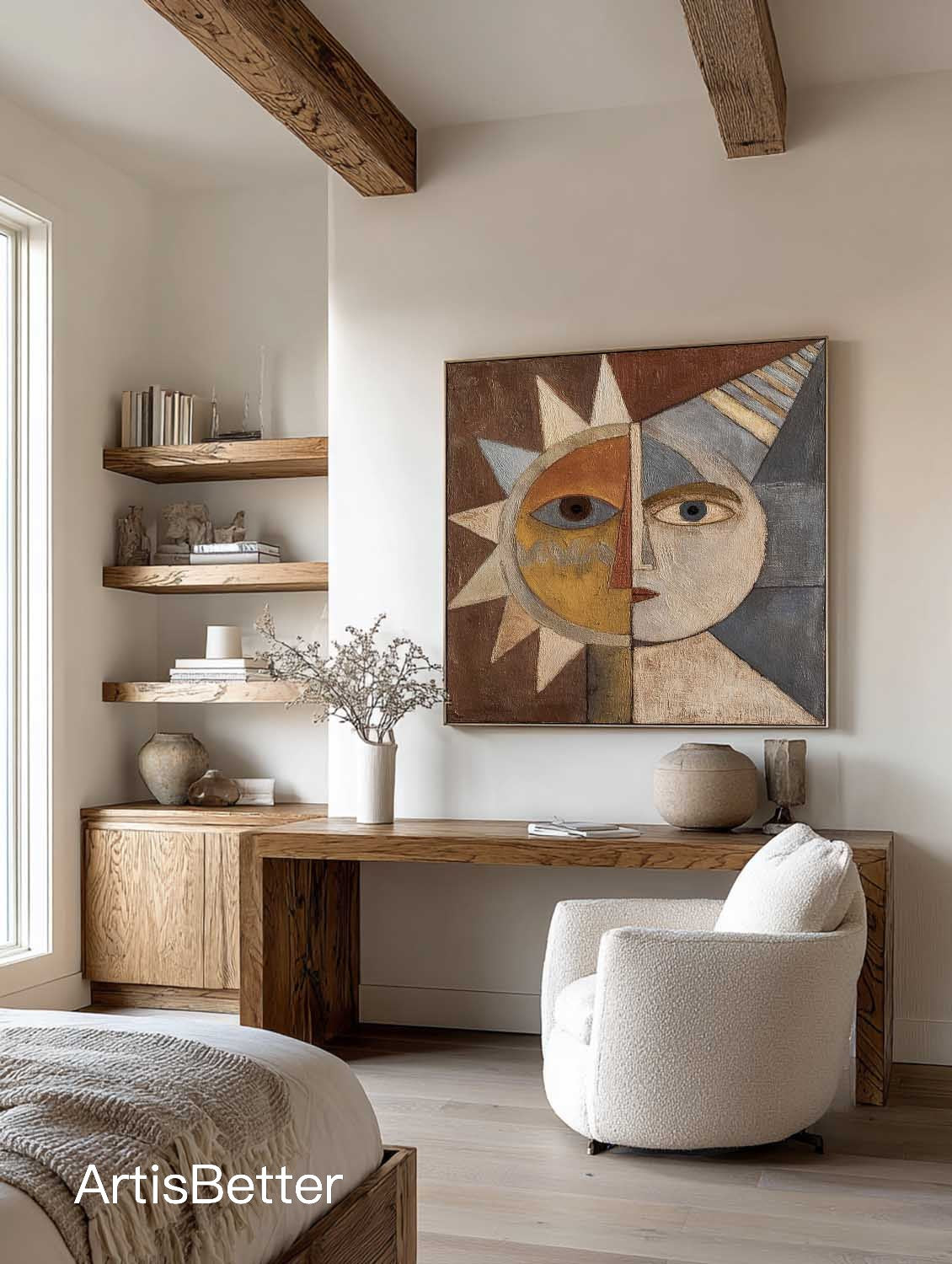 Handmade Abstract Face Canvas Art Contemporary Abstract Face Wall Art Large Textured Abstract Face Painting