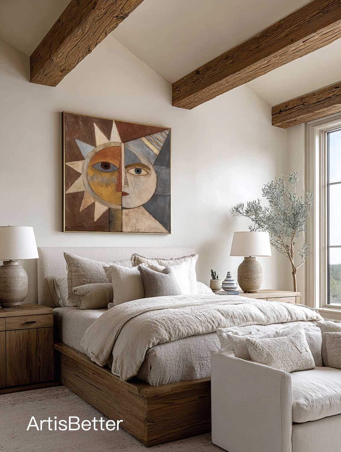 Handmade Abstract Face Canvas Art Contemporary Abstract Face Wall Art Large Textured Abstract Face Painting