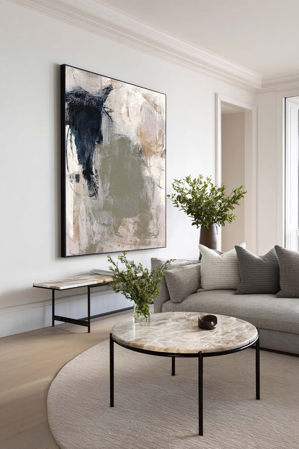 Contemporary Abstract Artwork Modern Original Abstract Wall Decor Neutral Gray And Beige Wall Art