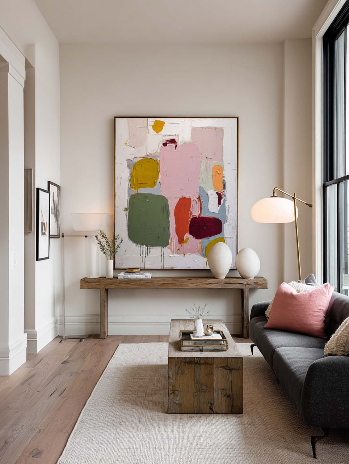 Large Multicolor Minimalist Abstract Painting On Canvas Colorful Abstract Texture Painting Contemporary Multicolor Abstract Painting