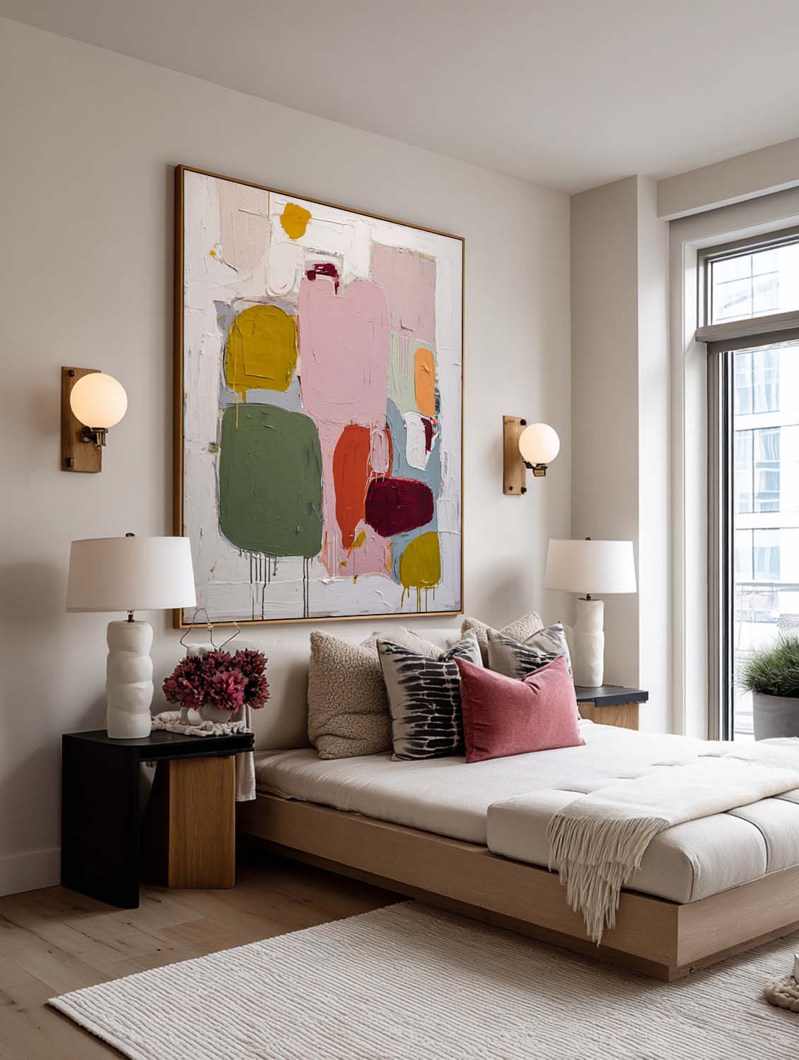 Large Multicolor Minimalist Abstract Painting On Canvas Colorful Abstract Texture Painting Contemporary Multicolor Abstract Painting