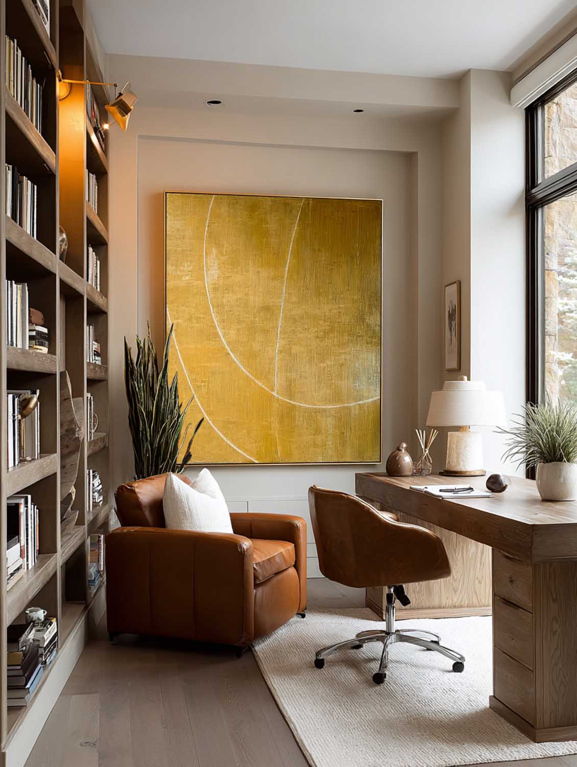 Modern Yellow Abstract Line Painting Large Yellow Abstract Line Wall Art Handmade Yellow Abstract Art On Canvas