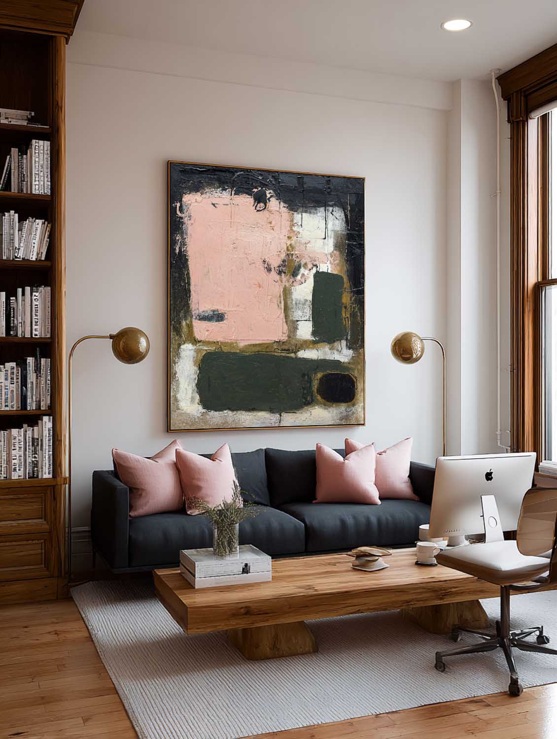 Handmade Multicolor Abstract Oil Painting Original Hand-Painted Abstract Wall Art Multicolor Texture Wall Art