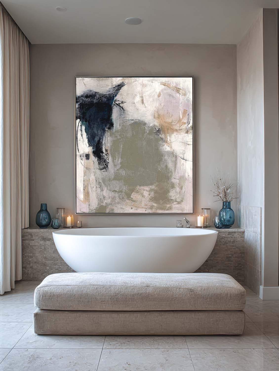 Contemporary Abstract Artwork Modern Original Abstract Wall Decor Neutral Gray And Beige Wall Art